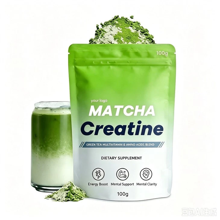 Creatine Monohydrate Powder ก่อนการออกกำลังกายสนับสนุนการสร้างกล้ามเนื้อ Creatine Matcha Powder